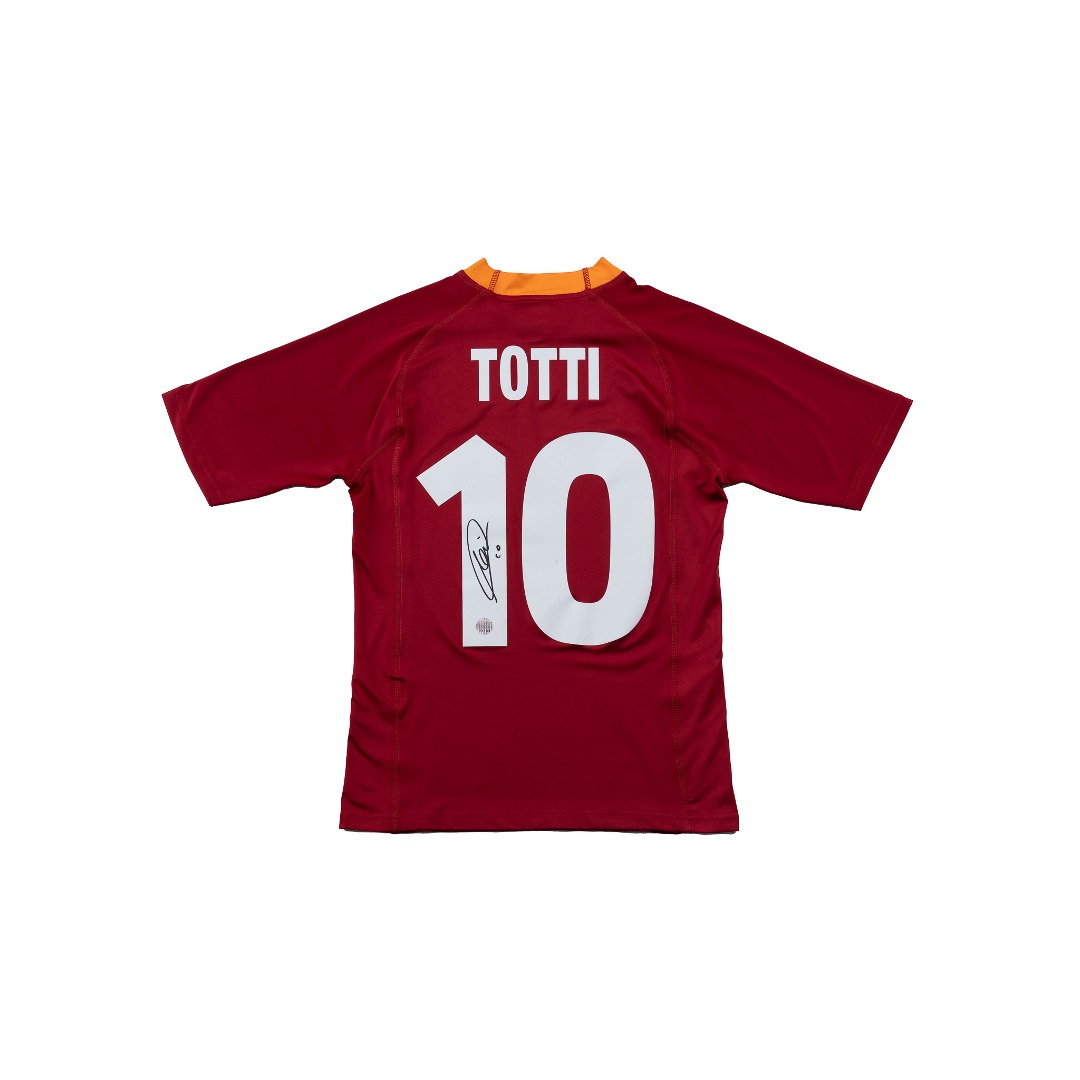 2000-2001 Totti AS roma Autograph Jersey